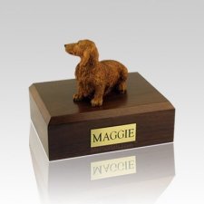 Dachshund Long-Haired Brown Medium Dog Urn